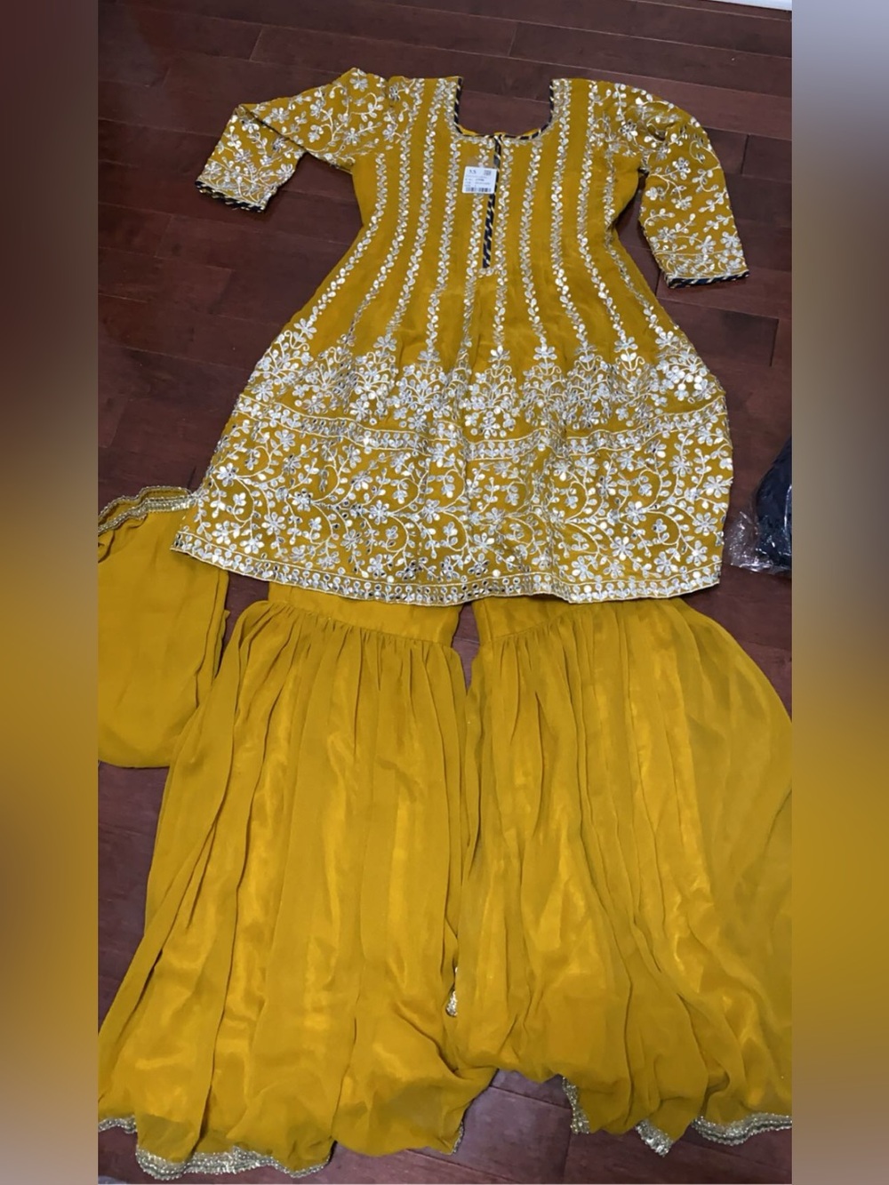 Mustard Yellow Embroidered Suit